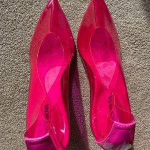 Pink transparent fashion nova heels